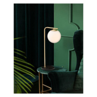NOVA LUCE stolní lampa ALVAREZ saténový zlatý kov a černý mramor bílé opálové sklo E14 1x5W 230V