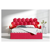 Eka Čalouněná postel Lucy 3 - 140x200 cm Barva látky Trinity: (2309) Červená, Úložný prostor: Be