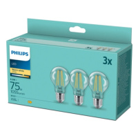 LED žárovky Philips CLASSIC 75W A60 E27 WW 3ks