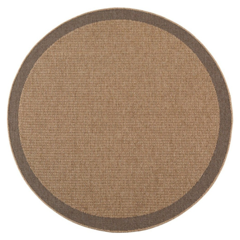 Hnědý kulatý vnitřní a venkovní koberec ø 120 cm Timber 1402 – Ayyildiz Carpets