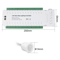 Smart LED ovladač TREP-03 12-24V 240W +2 PIR senzory pro jednobarevné osvětlení schodiště  3-28 