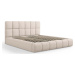 Světle hnědá čalouněná dvoulůžková postel s úložným prostorem s roštem 180x200 cm Bellis – Micad