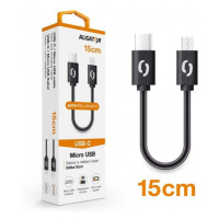 Kabel Aligator Power, USB-C na microUSB, 15cm, černá