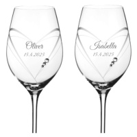 Dekorant svatby Svatební sklenice na bílé víno Aphrodite s krystaly Swarovski 360ml 2KS VARIANTA