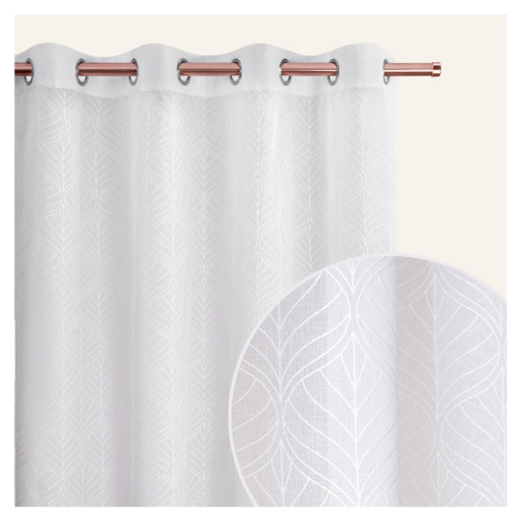 Záclona La Rossa bílá se stříbrnými průchodkami 140 x 240 cm