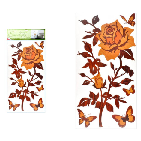 Anděl Samolepící dekorace 1346 růže s imitací dřeva, 69x32 cm