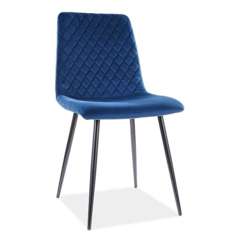 CASARREDO Jídelní čalouněná židle ILJA VELVET granátově modrá/černá