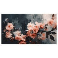Ilustrace Coral Floating Blossoms, Treechild, (40 x 22.5 cm)