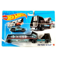 Hot wheels náklaďák hw park n play black, mattel gbf14