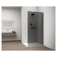 ESCA WHITE MATT jednodílná sprchová zástěna k instalaci ke stěně, kouřové sklo, 1400 mm ES1214-0