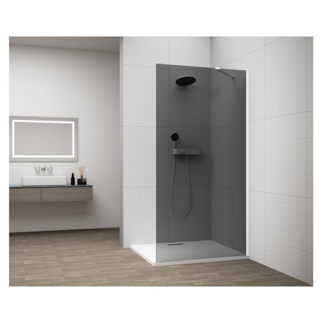 ESCA WHITE MATT jednodílná sprchová zástěna k instalaci ke stěně, kouřové sklo, 1400 mm ES1214-0 GELCO