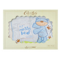 BOBO BABY Dětská deka dvouvrstvá Bear, BoboBaby, krémová/modrá