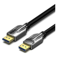 Vention Cotton Braided DP 2.0 Male to Male 8K HD Cable 1.5M Black Zinc Alloy Type