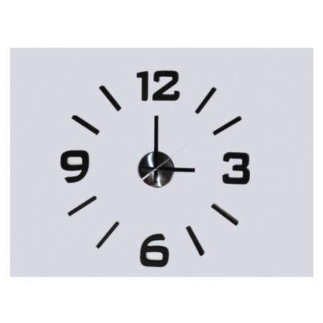 Nástěnné nalepovací hodiny 60 cm, černé lesklé Asko