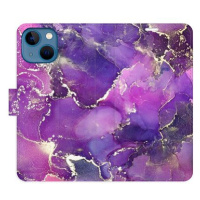 iSaprio flip pouzdro Purple Marble pro iPhone 13 mini