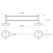 Sapho X-ROUND E dvojitý držák ručníků 600x110mm, chrom
