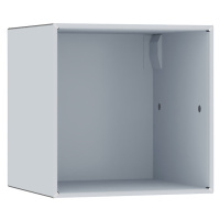 mauser Závěsný otevřený samostatný box, šířka 385 mm, bílý hliník