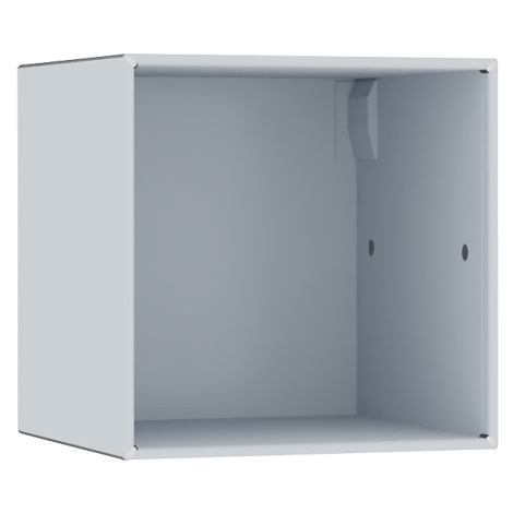 mauser Závěsný otevřený samostatný box, šířka 385 mm, bílý hliník