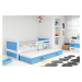 BMS Dětská postel s přistýlkou RICO 2 | bílá 90 x 200 cm Barva: Modrá