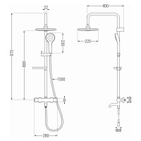 MEXEN/S KX05 vanový sloup s termostatickou baterií, chrom/bílá 779000591-00