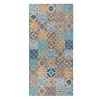 Hanse Home Běhoun Cappuccino 105880 Mosaik Blue Multicolored 75 × 150