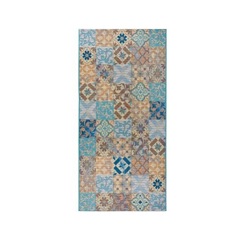 Hanse Home Běhoun Cappuccino 105880 Mosaik Blue Multicolored 75 × 150