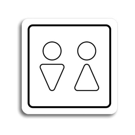 Accept Piktogram "WC muži, ženy VII" (80 × 80 mm) (bílá tabulka - černý tisk)