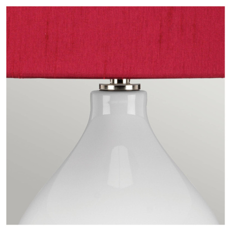 Elstead Textilní stolní lampa Isla leštěný nikl/červená