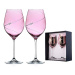 Diamante Silhouette Pink sklenice na víno 470 ml, 2 ks