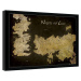Obraz na zeď - Hra o Trůny (Game of Thrones) - Westeros and Essos Antique Map, 40x30 cm