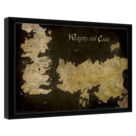 Obraz na zeď - Hra o Trůny (Game of Thrones) - Westeros and Essos Antique Map Pyramid