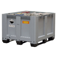 CEMO Box pro skladování a přepravu použitých baterií, z PE, objem 610 l, se 3 ližinami