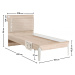 Studentská postel 100x200cm s poličkou veronica - dub světlý/bílá