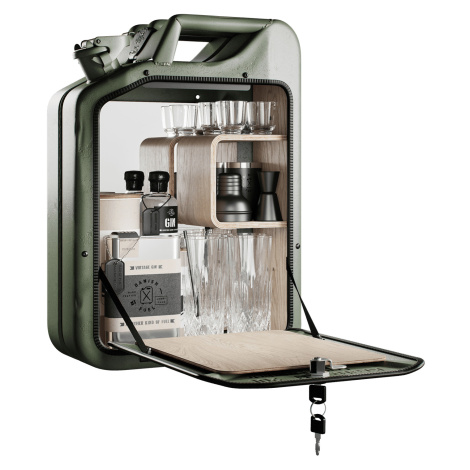 Minibar / kanistr - Bar Cabinet, Army Green, 6 variant - Danish Fuel Varianta: Walnut