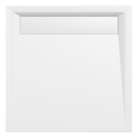 ARENA sprchová vanička z litého mramoru se záklopem, čtverec 90x90x4cm, bílá 71601