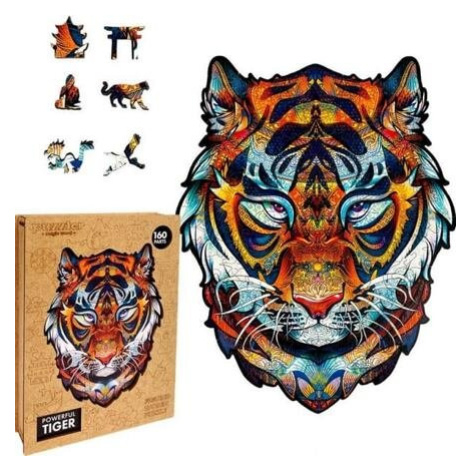 Puzzler Dřevěné barevné Mocný Tygr 160 dílků