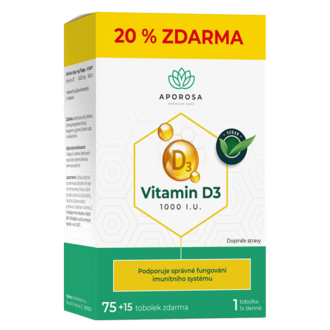 APOROSA Vitamin D3 1000 I.U. 90 kapslí