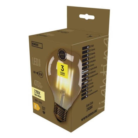 LED žárovka Vintage G95 / E27 / 4 W (40 W) / 470 lm / teplá bílá EMOS