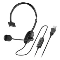 Genius HS-100U Headset, náhlavní, na jedno ucho, drátový, s mikrofonem, ovládání hlasitosti, USB