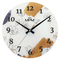 MPM Quality Nástěnné skleněné hodiny Fiores E09.4377