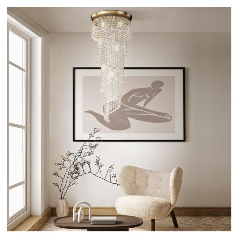 M DIA522-CL-12-G Lustr Cascade 12xE14 60W mosaz kov křišťál křišťálový styl - MAYTONI