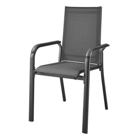 LIVARNO home Hliníková stohovatelná židle Houston, černá/antracitová