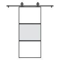 vidaXL Posuvné dveře s kováním 90x205 cm tvrzeného sklo a hliník