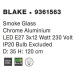 NOVA LUCE závěsné svítidlo BLAKE kouřové sklo chromovaný hliník E27 3x12W 230V IP20 bez žárovky 