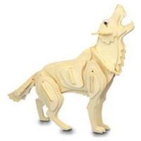 Woodcraft construction kit Dřevěné 3D puzzle WOLF hnědé