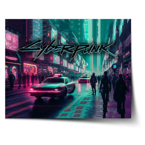 Sablio Plakát Cyberpunk 2077 Město - 120x80 cm