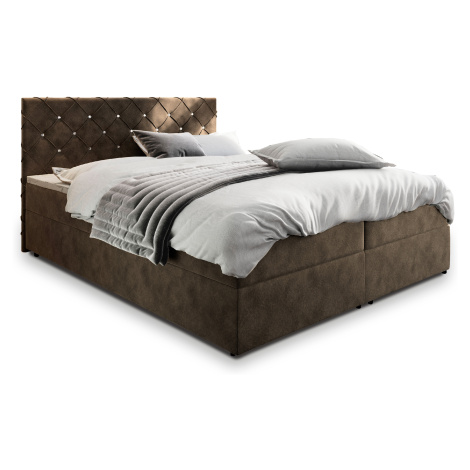 MSL Kontinentální čalouněná postel RIVOL (140 x 200 cm) Barva látky: MAGIC VELVET 2205