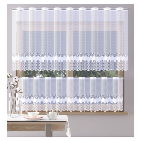 Záclona žakárová, Emily vitrážka metráž, bílá 90 cm FORBYT