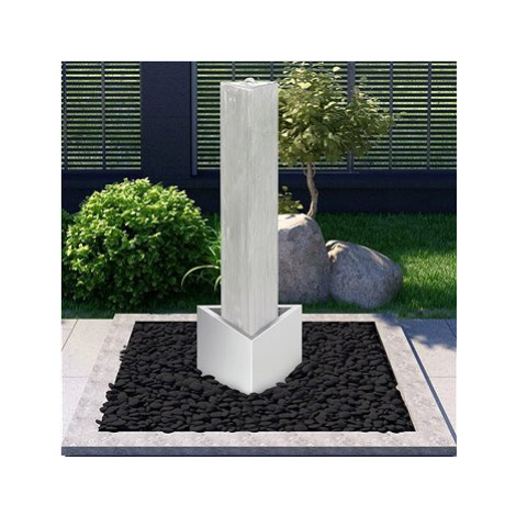 Zahradní fontána stříbrná 37,7 x 32,6 x 110 cm nerezová ocel SHUMEE