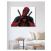 Malování podle čísel - DEADPOOL UKAZUJE SRDÍČKO Rozměr: 80x100 cm, Rámování: vypnuté plátno na r